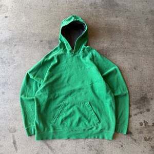 VTG Nike Fleece Hoodie Men Large Green Grey Tag Embroidered Swoosh Sweatshirt 90